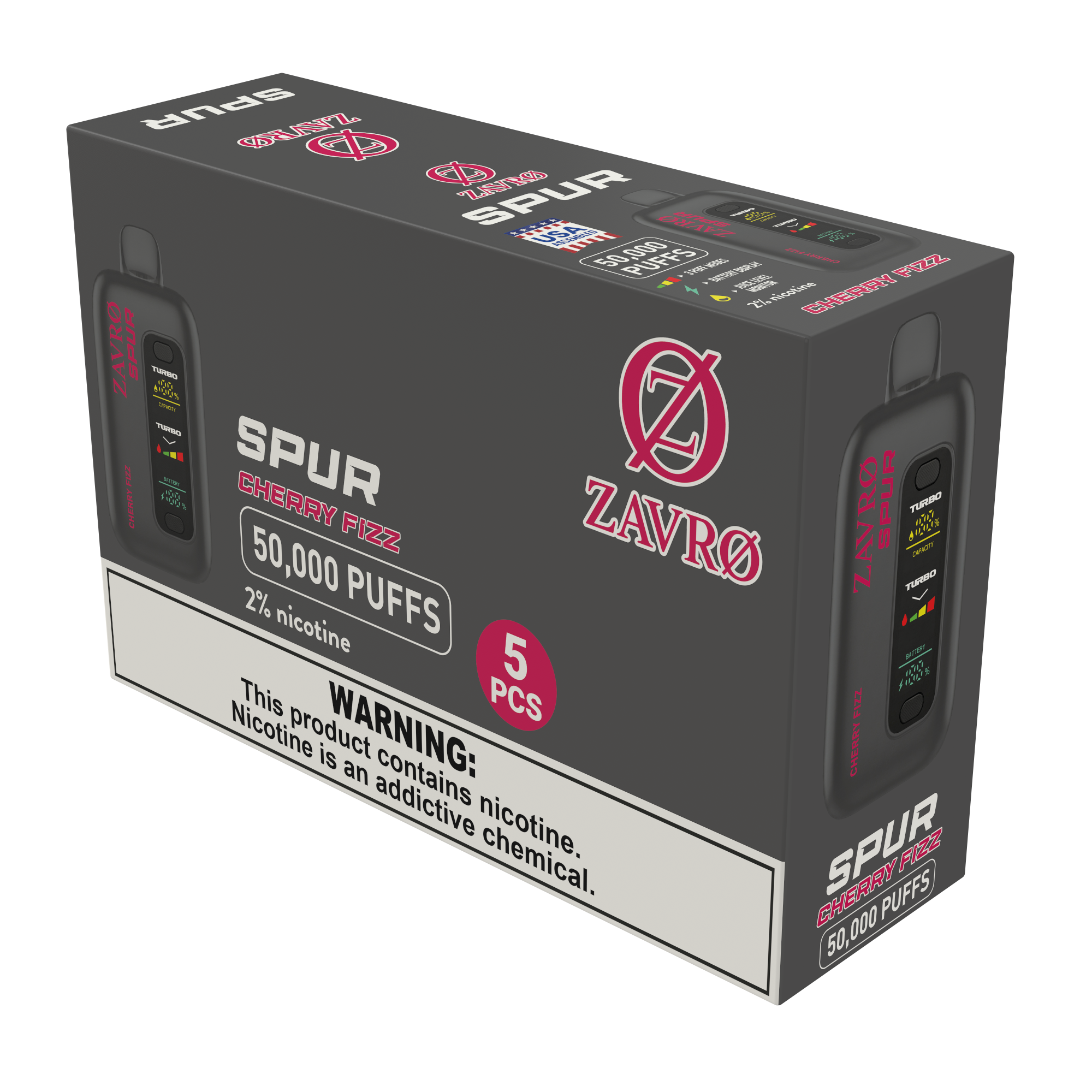 Zavro Spur 2% Boxes — Cherry Fizz