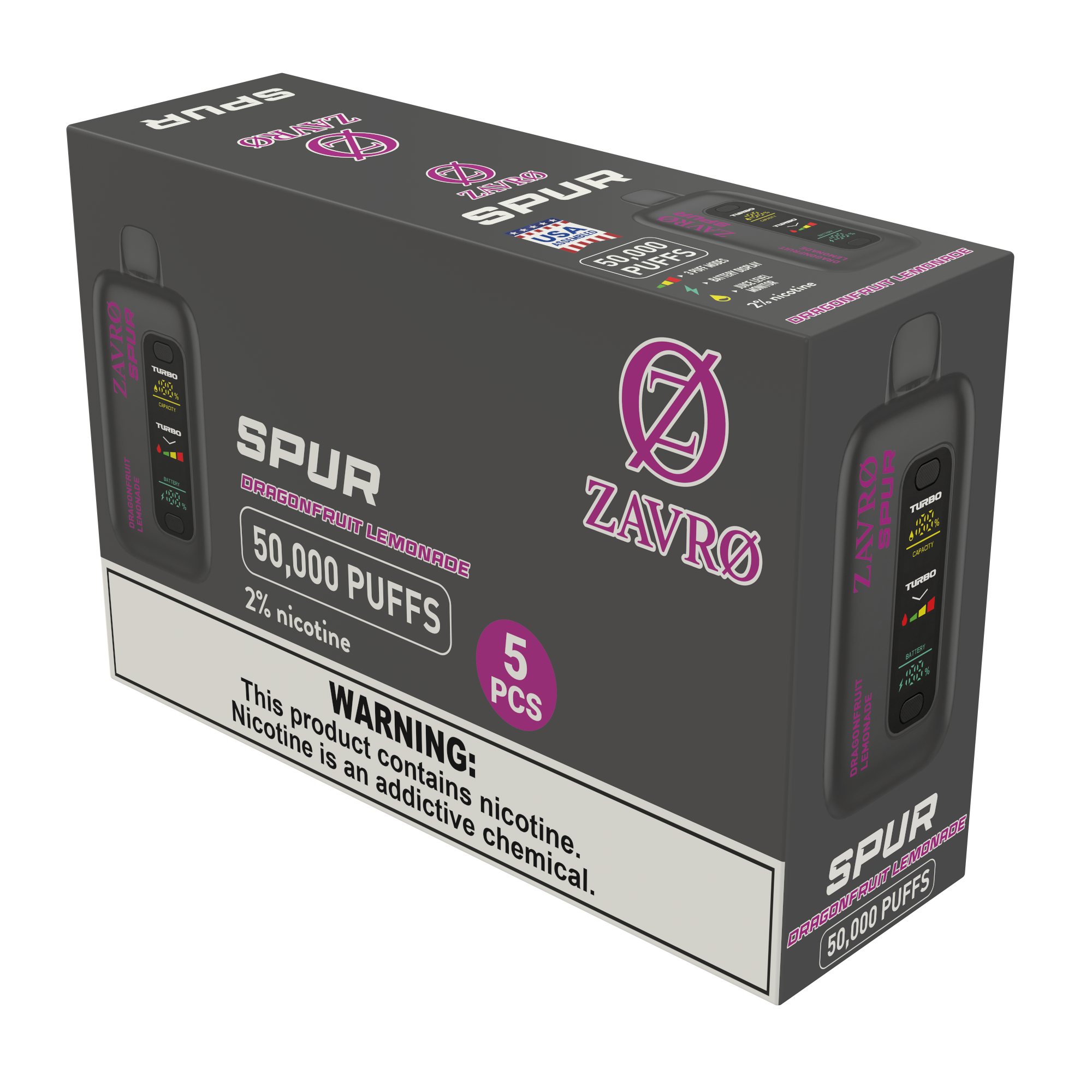 Zavro Spur 2% Boxes — Dragonfruit Lemonade