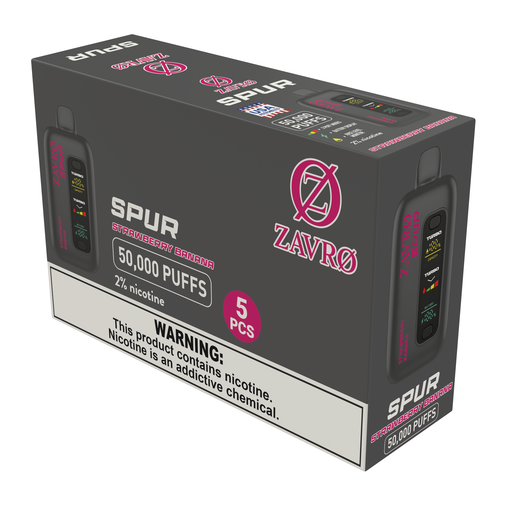 Zavro Spur 2% Boxes — Strawberry Banana