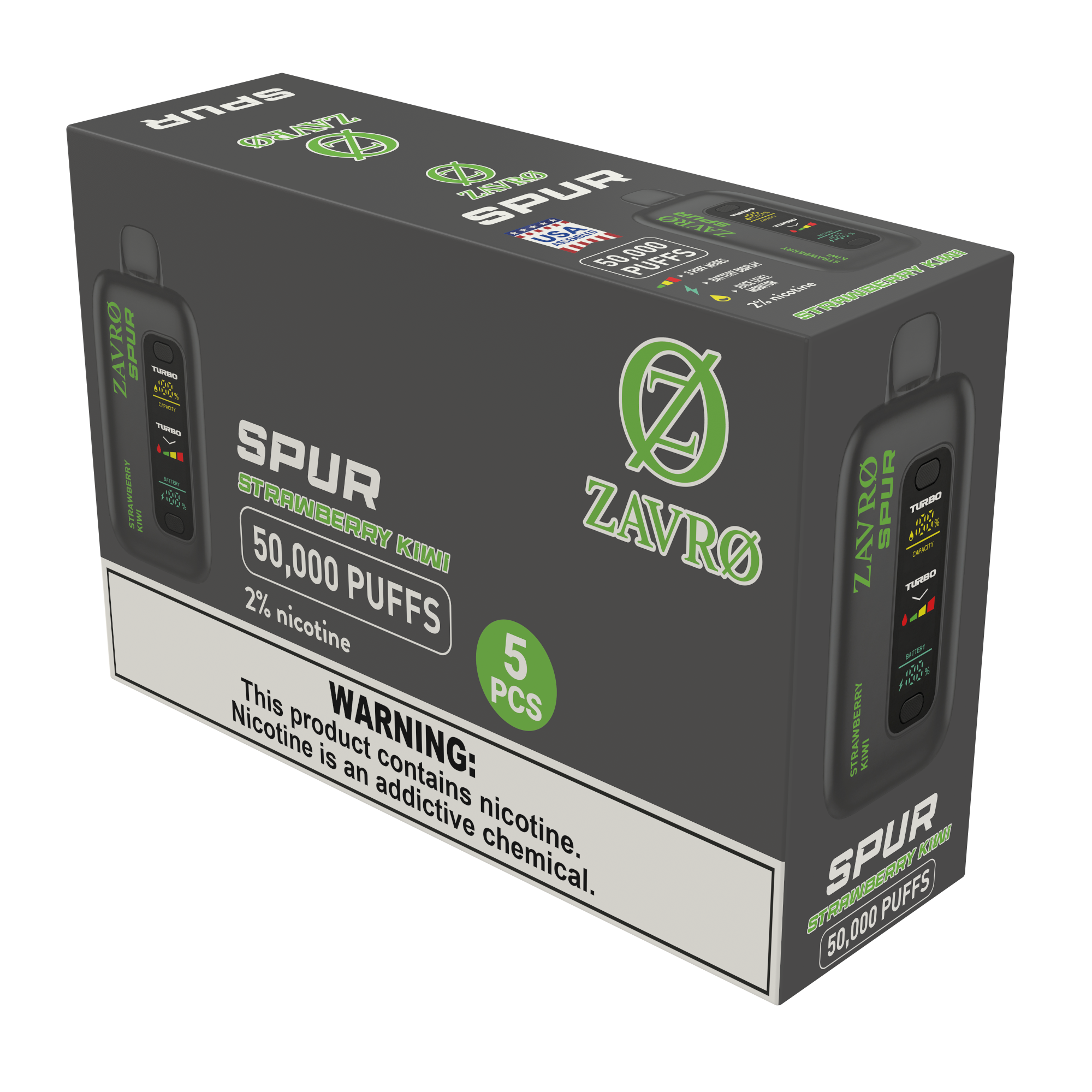 Zavro Spur 2% Boxes — Strawberry Kiwi