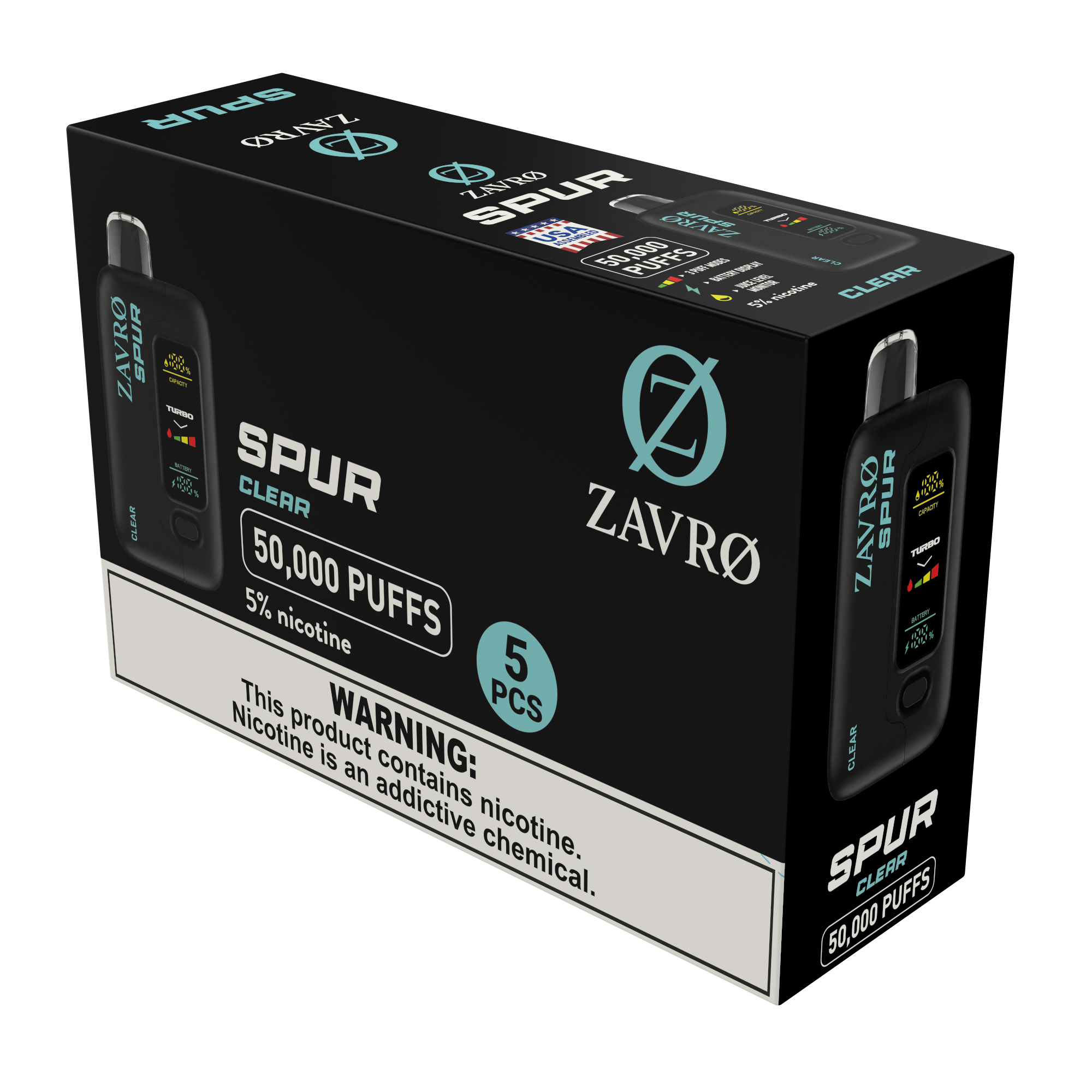 Zavro Spur 5% Boxes — Clear