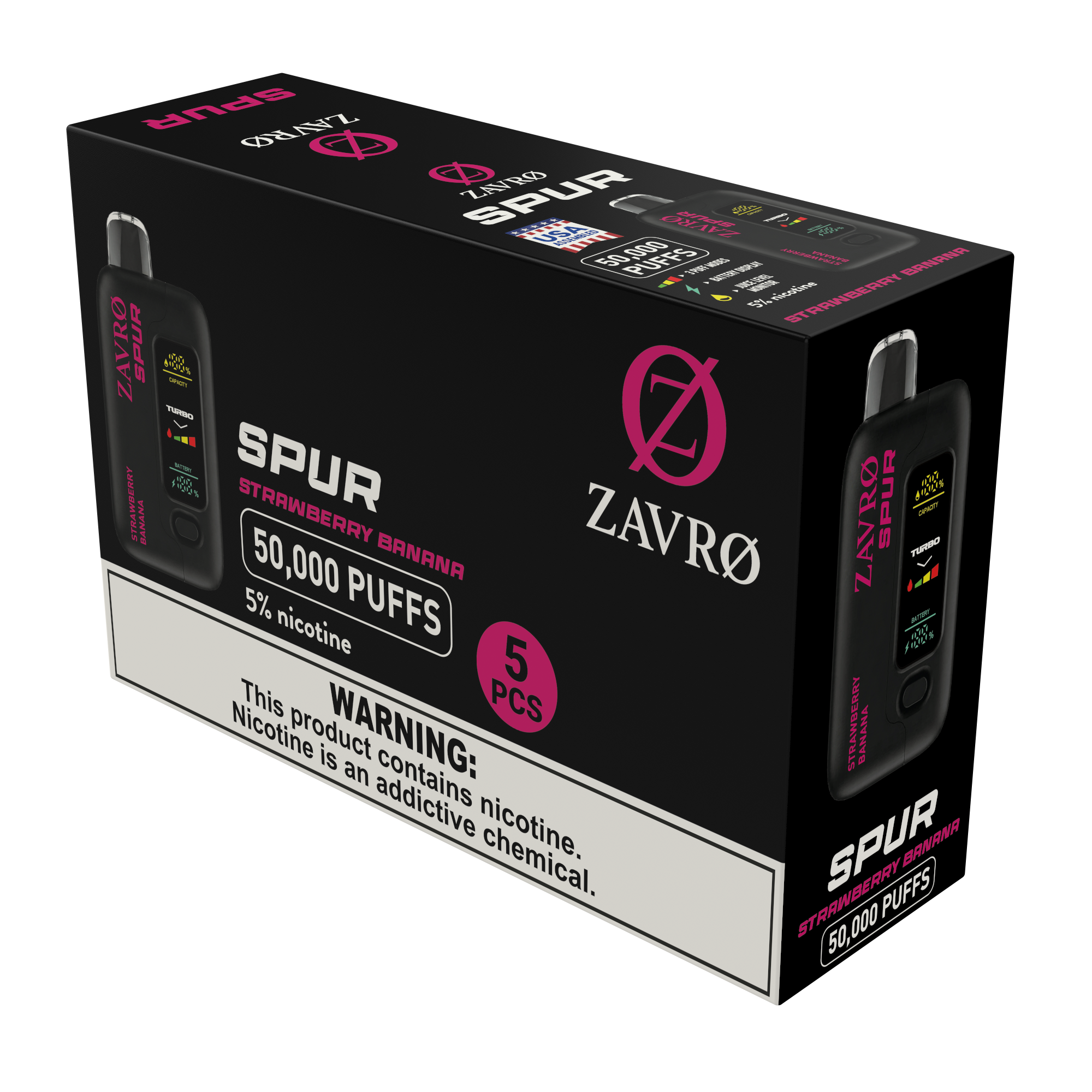 Zavro Spur 5% Boxes — Strawberry Banana